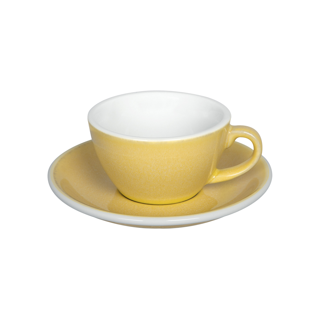 Egg 150ml Flat White Cup & Saucer Set (Potters Colours)