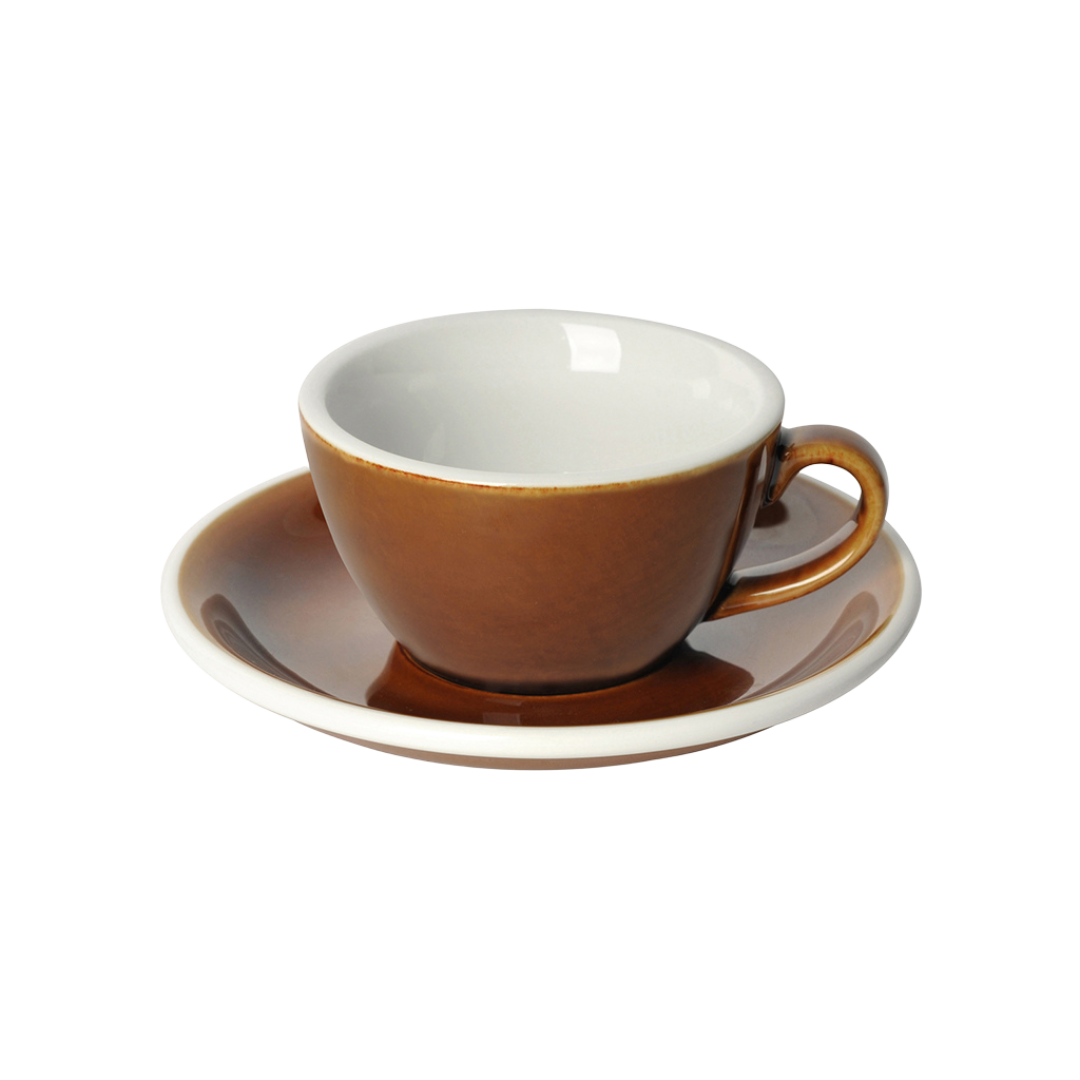 Egg 150ml Flat White Cup & Saucer Set (Potters Colours)