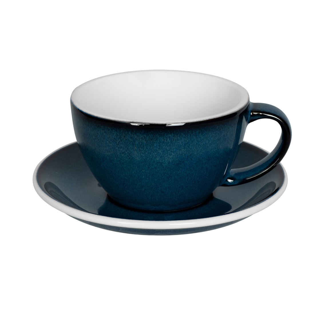 Egg 300ml Latte Cup & Saucer Set (Potters Colours)